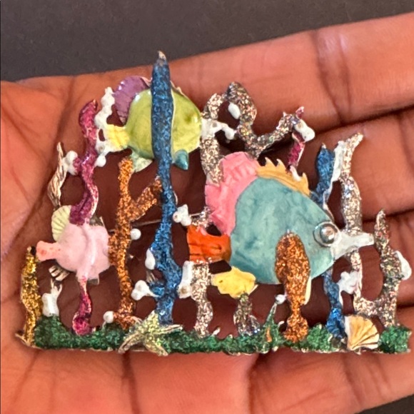 Vintage Under the Sea Fish and Coral JJ Brooch - Picture 7 of 13